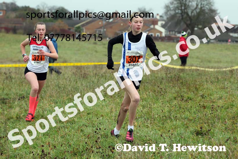 Girls under-15s, 2021 North Eastern Cross Country Championships, Sedgefield. Photo: David T. Hewitson/Sports for All Pics
